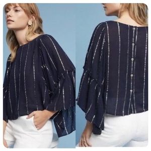 Anthropologie Floreat Emelyn Striped Blouse Top